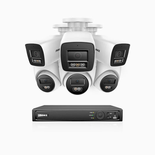 H800 - 4K 4 Channel PoE Security System with 1 Bullet & 2 Turret Cameras, Human & Vehicle Detection, Color & IR Night Vision, Built-in Mic, RTSP Supported